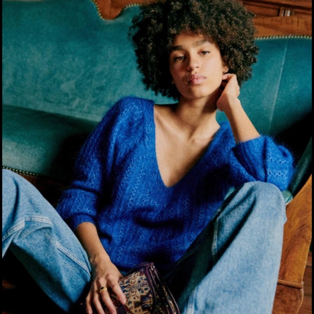 Sezane Rosa Jumper XXS Indigo